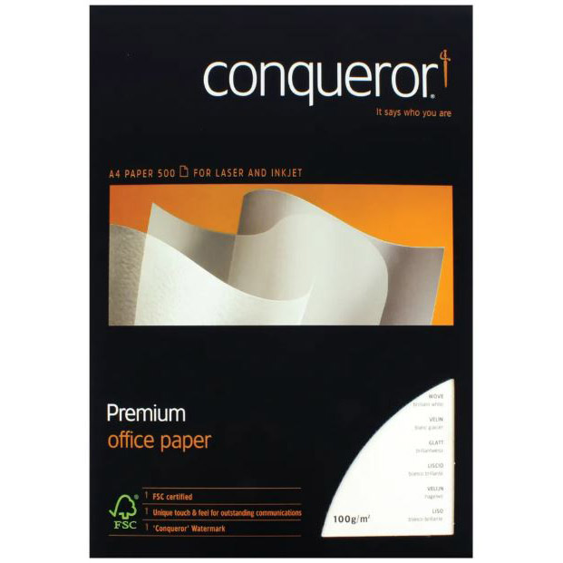 Conqueror Wove 100gsm A4 - Brilliant White (ream/500s)