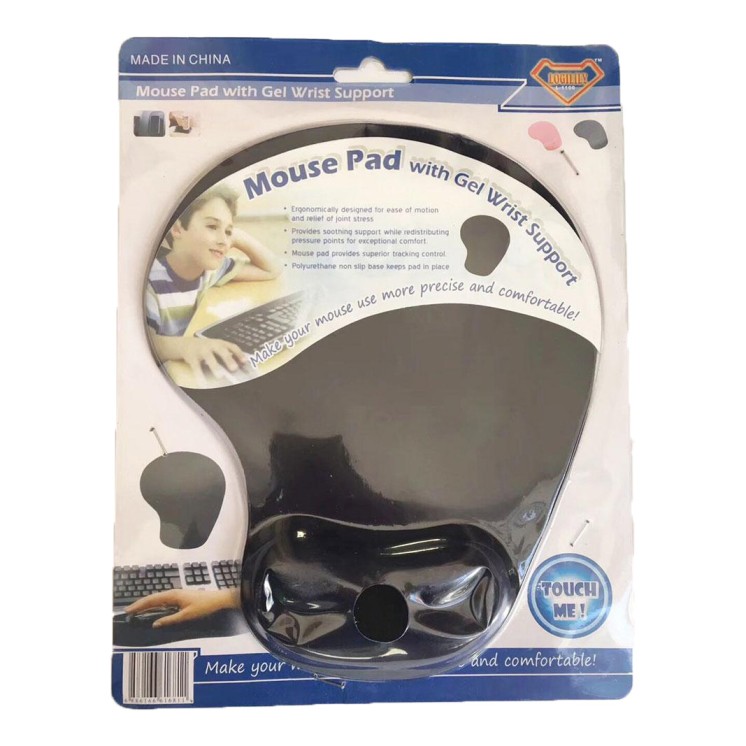 H-02 Mouse Pad with Gel Wrist Support - Black (pc)
