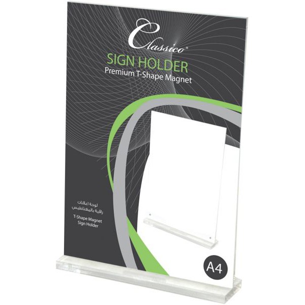 FIS Sign Holders Vertical Double Sided Upright 100 x 140mm FSNA100X140 - Clear (pc)