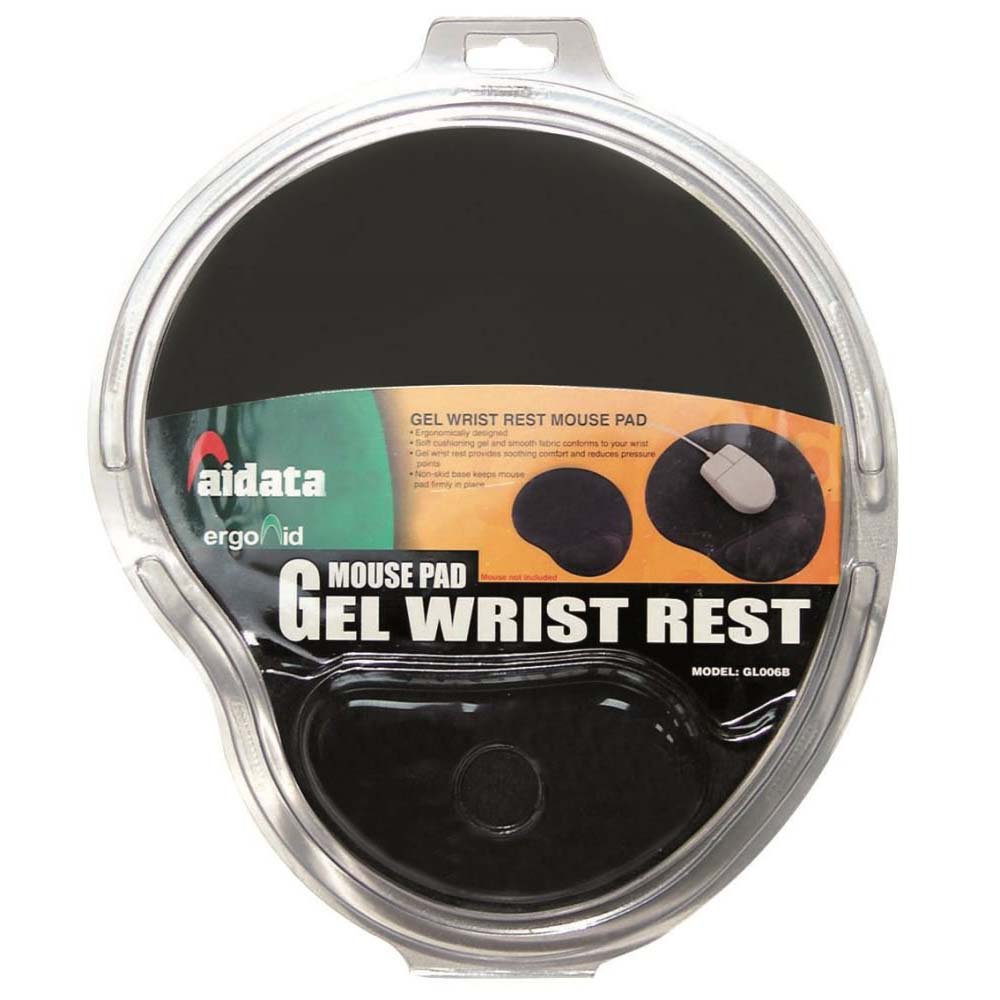 Aidata GL006B Standard Gel Mouse Pad - Black (pc)