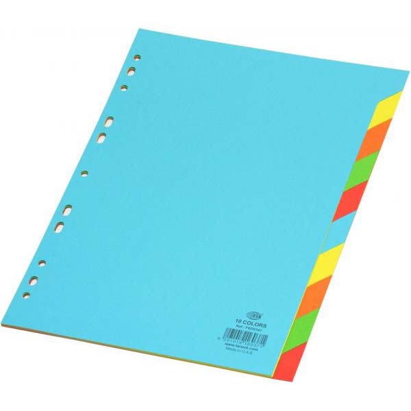 FIS 10-tab Color Card Divider 160gsm A4 - FSDV347 (pkt)