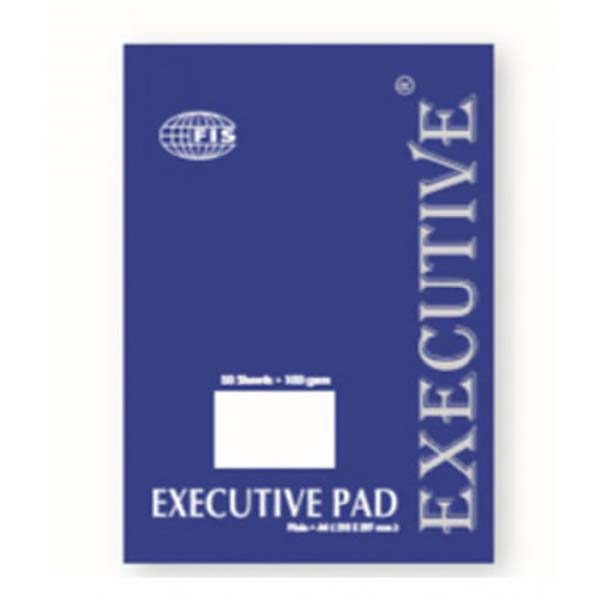 FIS Executive Writing Pad Plain A4 FSPDEXA4PL - White (pc)