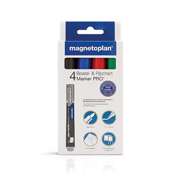 Magnetoplan COP 12281 Board & Flipchart Marker - Assorted (pkt/4pcs)