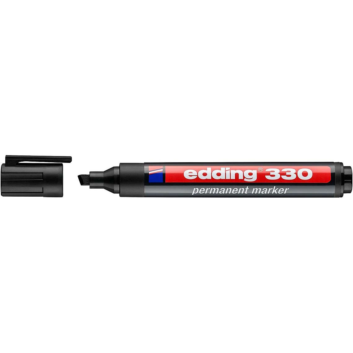 Edding 330 Permanent Marker Chisel/Broad Tip - Black (pkt/10pcs)