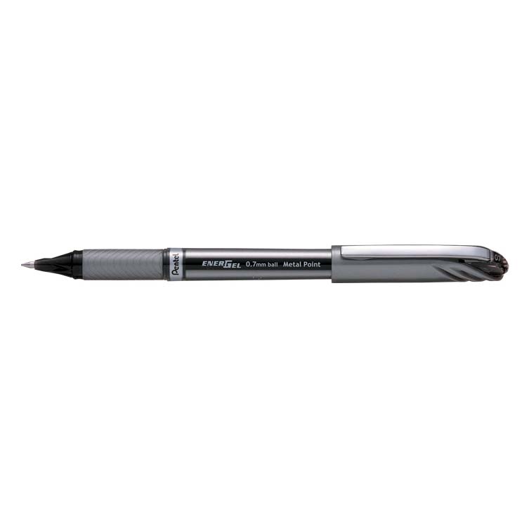 Pentel BL27 EnerGel Plus Metal Point Ballpen 0.7mm - Black (pkt/12pcs)