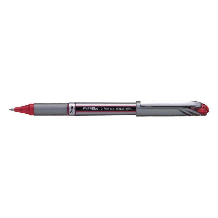 Pentel BL27 EnerGel Plus Metal Point Ballpen 0.7mm - Red (pkt/12pcs)