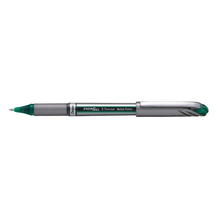 Pentel BL27 EnerGel Plus Metal Point Ballpen 0.7mm - Green (pkt/12pcs)