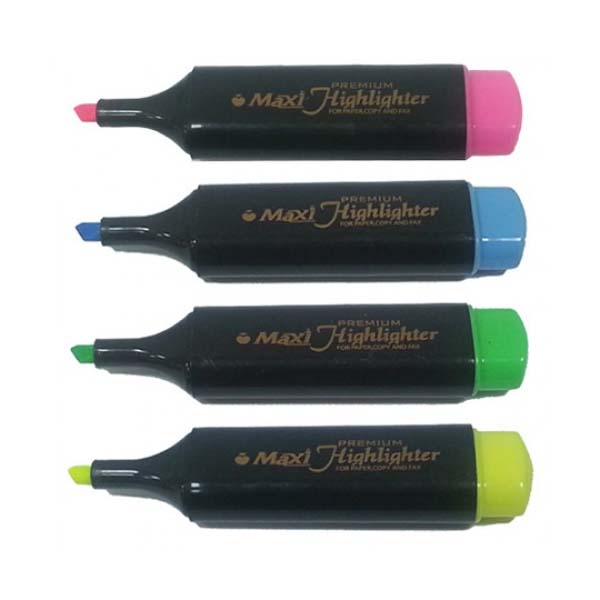 Maxi Highlighter - Assorted (pkt/4pcs)