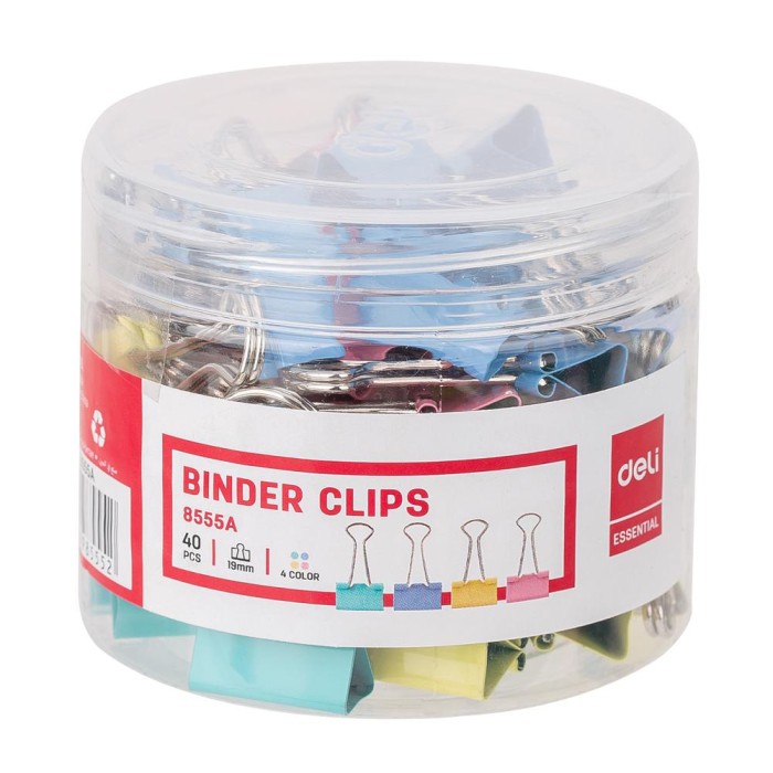 Deli 8555A Color Binder Clip - 19mm (pkt/40pcs)