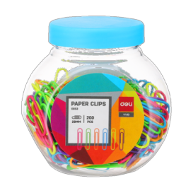 Deli 0053 Color Paper Clips - 29mm (pkt/200pcs)