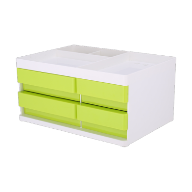 Deli EZ25050 Rio Desk Organizer 4-Drawer 3-Compartment - Green (pc)