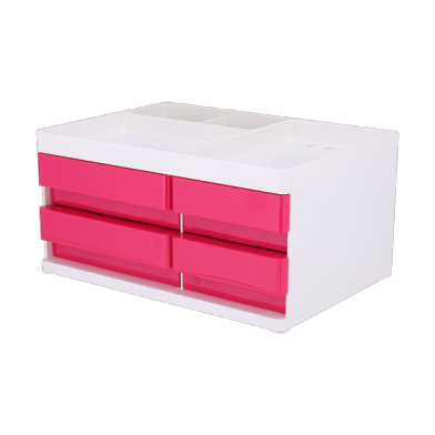 Deli EZ25040 Rio Desk Organizer 4-Drawer 3-Compartment - Pink (pc)