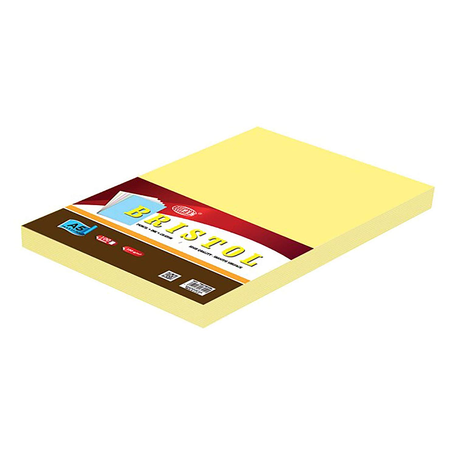 FIS Bristol Board 180gsm A5 FSBI180A5YL - Yellow (pkt/100pcs)