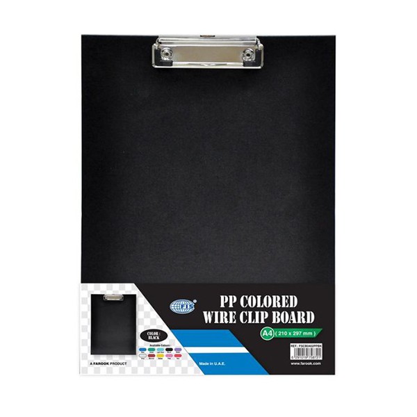 FIS FSCBA5PVCBK PVC Clipboard with Wire Clip Single A5 - Black (pc)