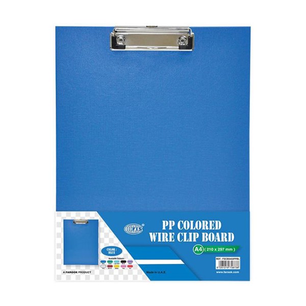 FIS FSCBA5PVCBL PVC Clipboard with Wire Clip Single A5 - Blue (pc)