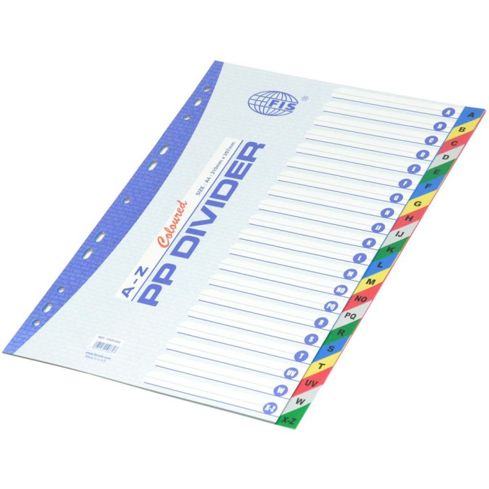 FIS Divider A-Z Colour PVC A4 - FSDV320 (box/20pkt)