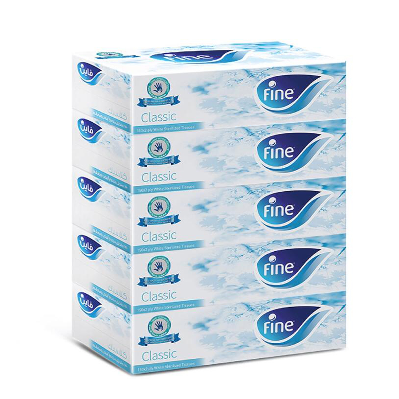 Fine Classic Facial Tissue 150 x 2 ply (pkt/5pcs)