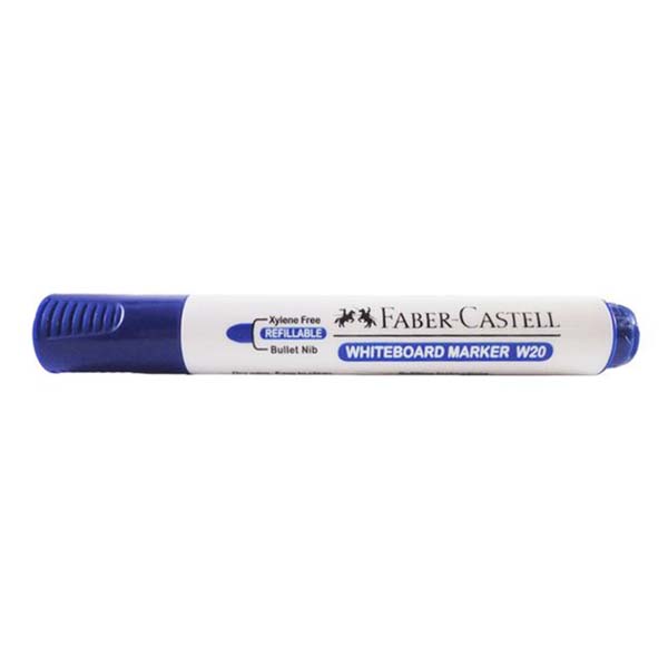 Faber Castell W20 Whiteboard Marker Bullet Tip - Blue (pkt/10pcs)