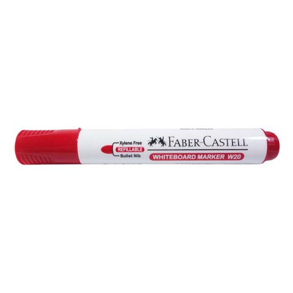 Faber Castell W20 Whiteboard Marker Bullet Tip - Red (pkt/10pcs)