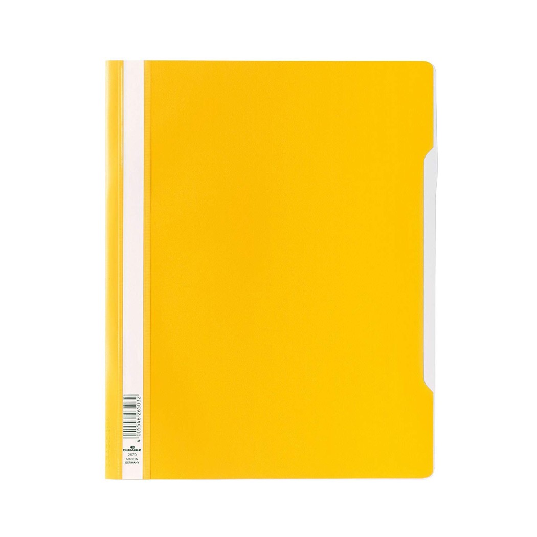 Buy Durable 2570 Clear View Folder A4 Yellow (Pkt/50pcs) Online