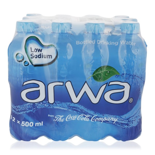 Arwa Low Sodium Bottled Drinking Water - 500ml (pkt/12pcs)