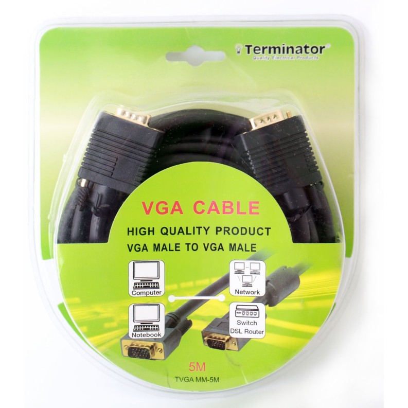 Terminator TVGA MM-5M VGA to VGA Cable (Male to Male) - 5m (pc)