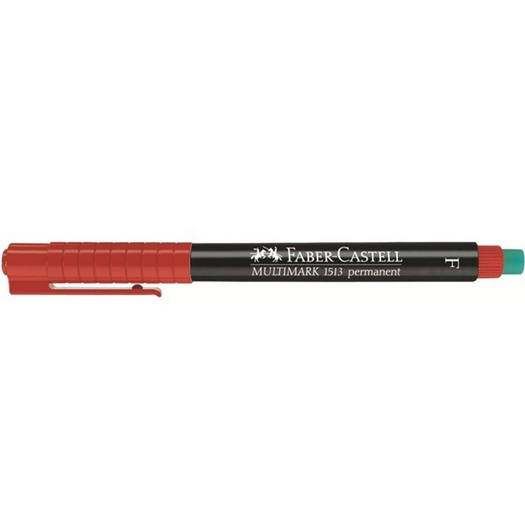 Faber-Castell Multimark 1513 Permanent Marker Pen - Red (pc)