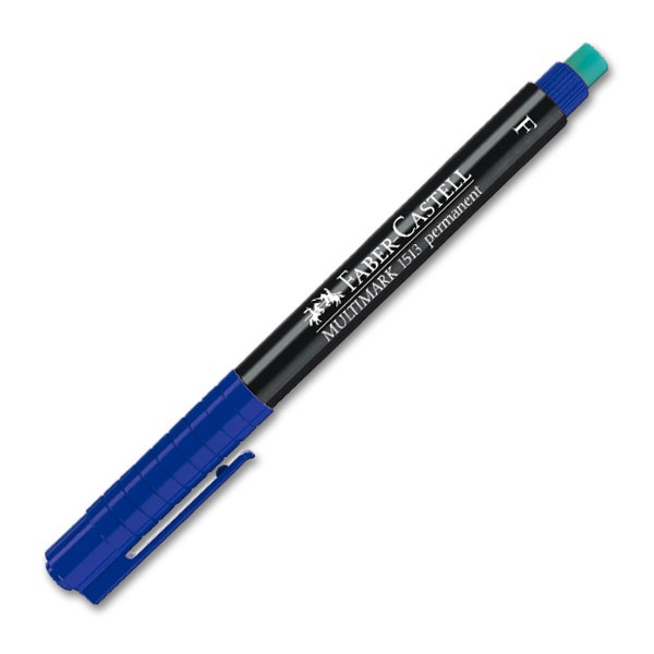 Faber-Castell Multimark 1513 Permanent Marker Fine Pen - Blue (pkt/10pcs)