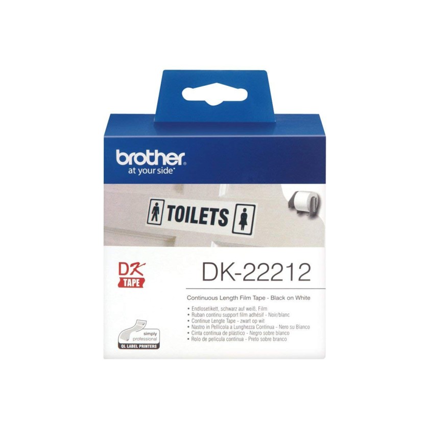 Brother DK-22212 Continuous Film Label Roll 62mm - Black on White (pc)