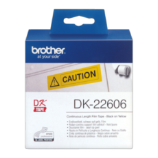 Brother DK-22606 Continuous Film Label Tape 62mm - Black on Yellow (pc)
