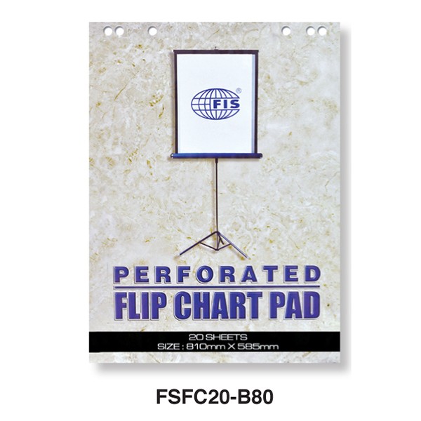 FIS Flipchart Pad 20 Sheets 80gsm 585mm x 810mm - White (box/15pcs)