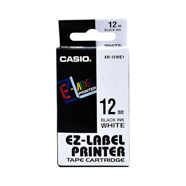 Casio XR-12WE1 EZ Label Printer 12mm x 8m - Black on White (pc)