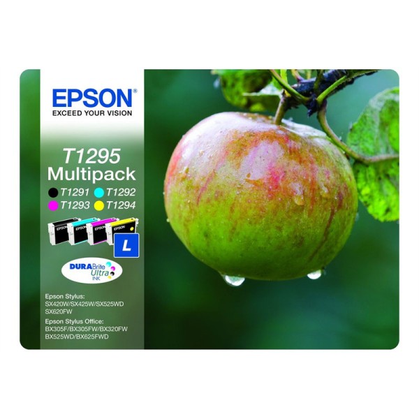 Epson T1295 Multipack Ink - Black, Cyan, Magenta, Yellow