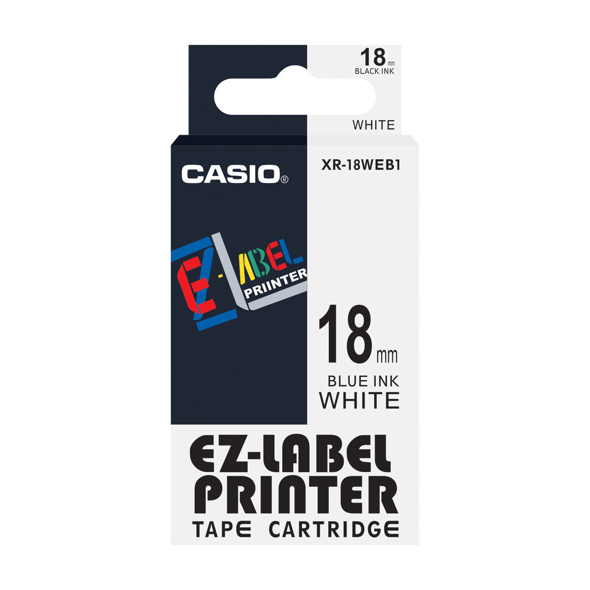 Casio XR-18WEB1 EZ Label Printer Tape 18mm x 8m - Blue on White (pc)