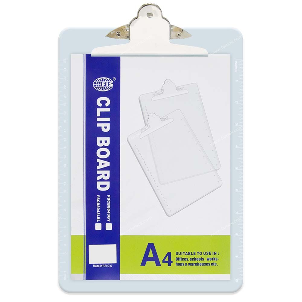 FIS Acrylic Clip Board A4 FSCB8043LBL - Light Blue (pc)