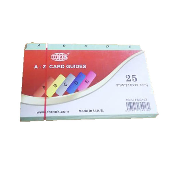FIS A-Z Card Guide 3in x 5in - FSIC102 (pkt/25pcs)