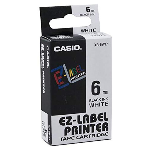 Casio XR-6WE1 EZ Label Printer 6mm x 8m - Black on White (pc)