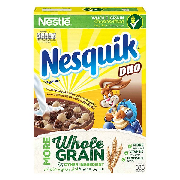 Buy Nestle Nesquik Duo Breakfast Cereal 335gm Online AED25 from Bayzon