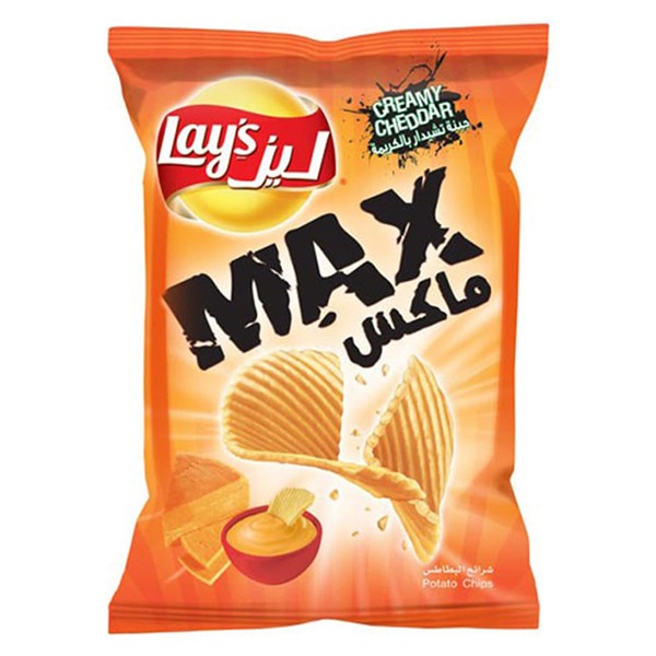 Lays Max Creamy Cheddar Potato Chips - 200gm
