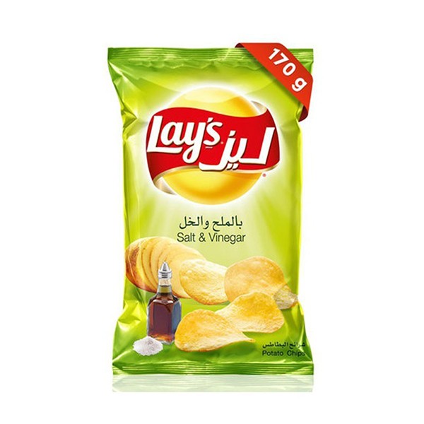 Lays Salt & Vinegar Potato Chips - 170gm