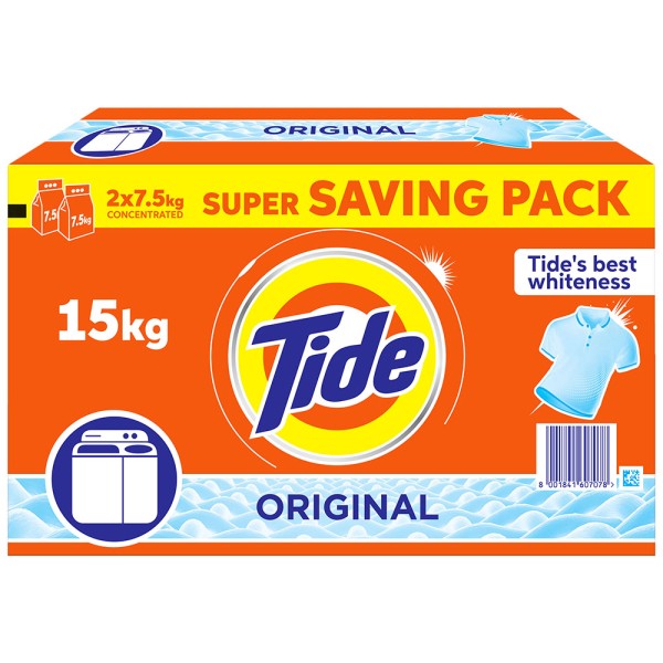 Tide Original Detergent Powder - 2x7.5kg
