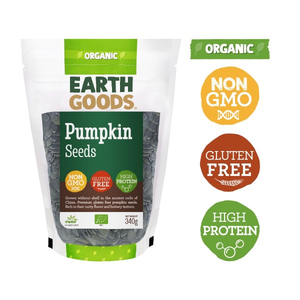Buy Earth Goods Organic Pumpkin Seeds 340g Online AED 33.96 from Bayzon