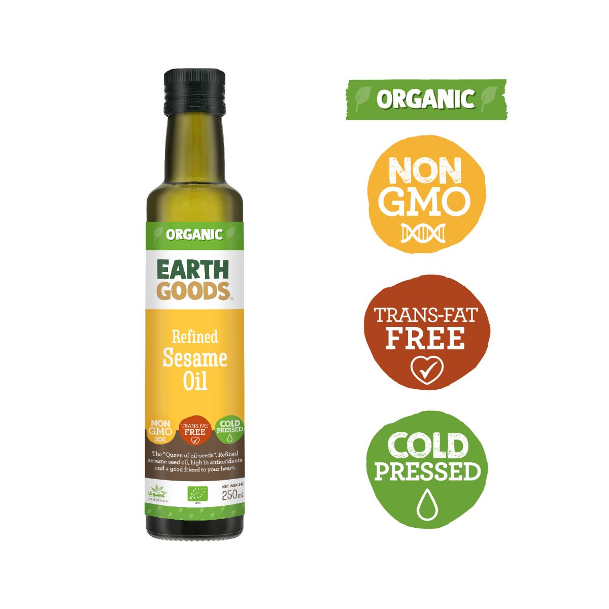 Buy Earth Goods Organic Refine Sesame Oil 250ml Online AED 27.52