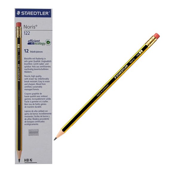 Staedtler Noris HB 122 Pencil with Rubber Tip (pkt/12pc)