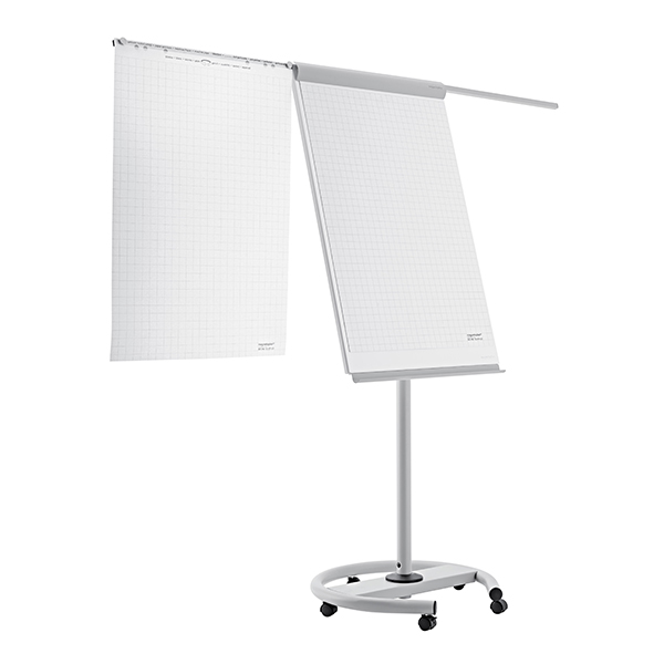 Magnetoplan Deluxe F13 Mobile Flipchart Board 68cm x 97cm - White/Grey (pc)