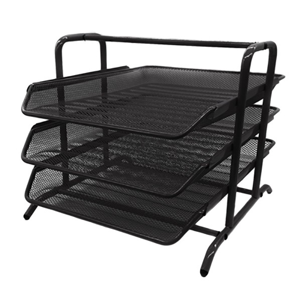 Metal Mesh Document Tray 3 tier - Black (pc)