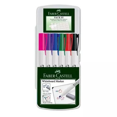 Faber Castell 156073 Slim Whiteboard Marker - Assorted (pkt/6pcs)