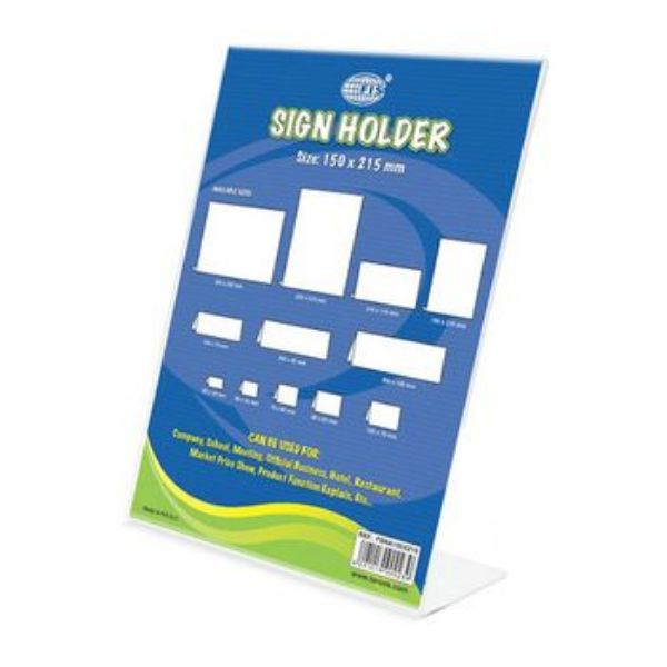 FIS L-Shape Sign Holder Upright 150 x 215mm - FSNA150X215 (pc)