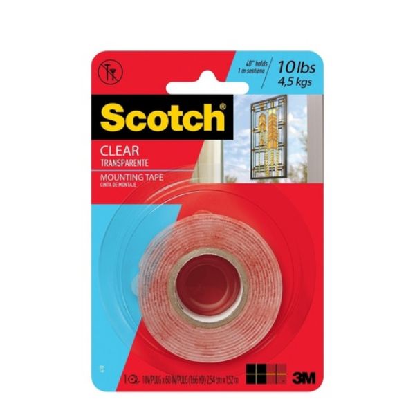 3M Scotch 410P Clear Mounting Tape - 1in x 60in (pc)