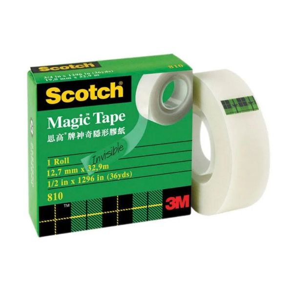 3M Scotch 810 Magic Tape - 1/2in x 36yds / 12.7mmx32.9m (pc)